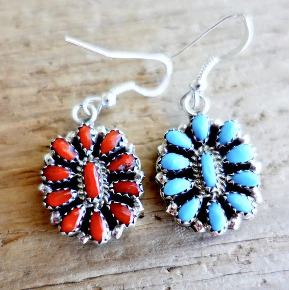 Turquoise & Coral Earrings