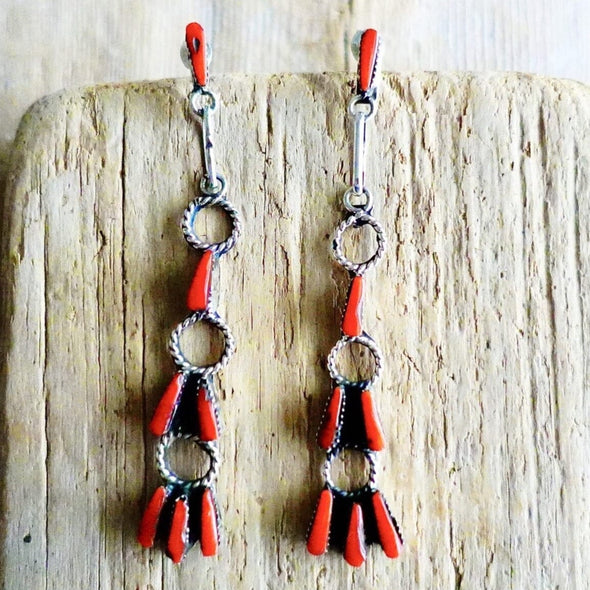Red Coral Earrings by Melanie G silversmith