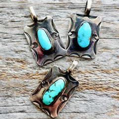 Turquoise & Sterling Silver Charm Tag