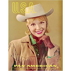 Pan American Cowgirl USA Vintage Original Poster