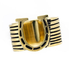 Horseshoe Brass Bandana Slide Ring