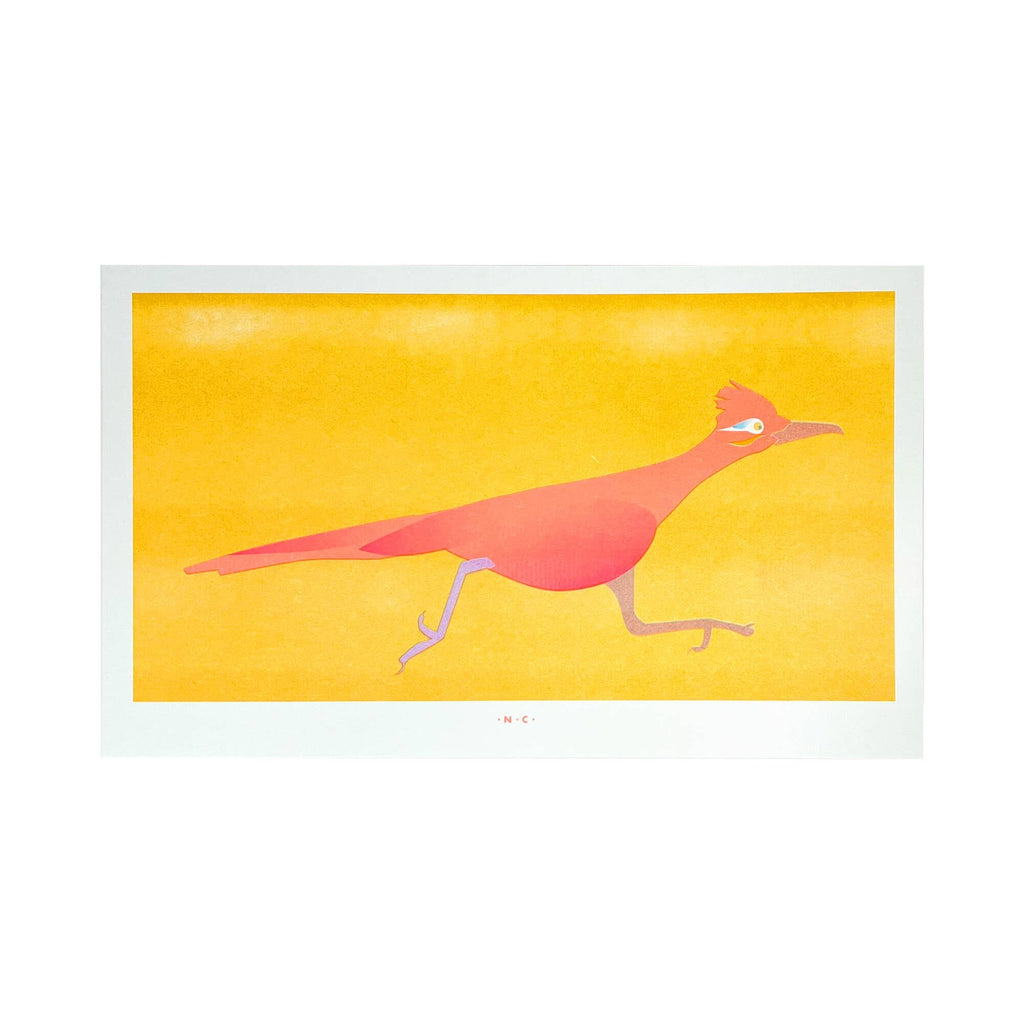 Neon Roadrunner - Risograph Art Print Prints & Posters Next Chapter Studio 