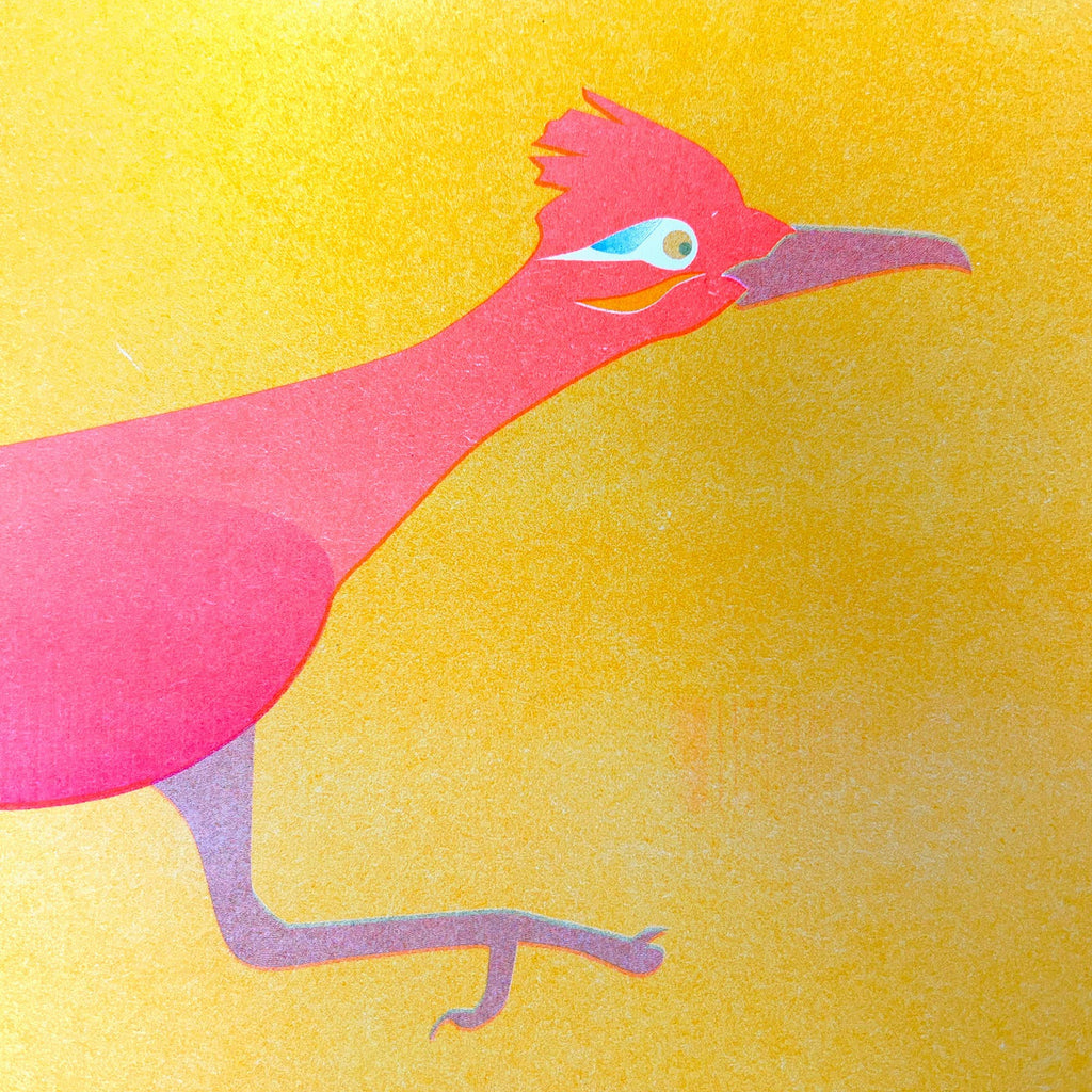 Neon Roadrunner - Risograph Art Print Prints & Posters Next Chapter Studio 
