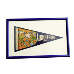 Vintage Albuquerque Pennant Framed Art Black Diamond Vintage 