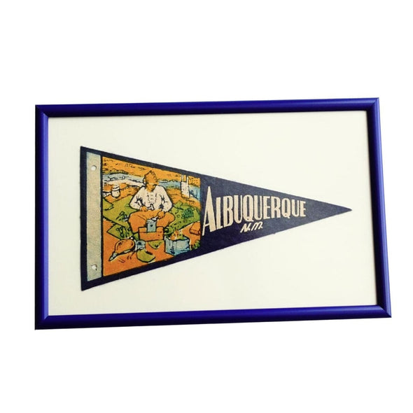 Vintage Albuquerque Pennant Framed Art Black Diamond Vintage 