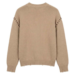 back of Saddle & Stitch Western Sweater with Horse on white background