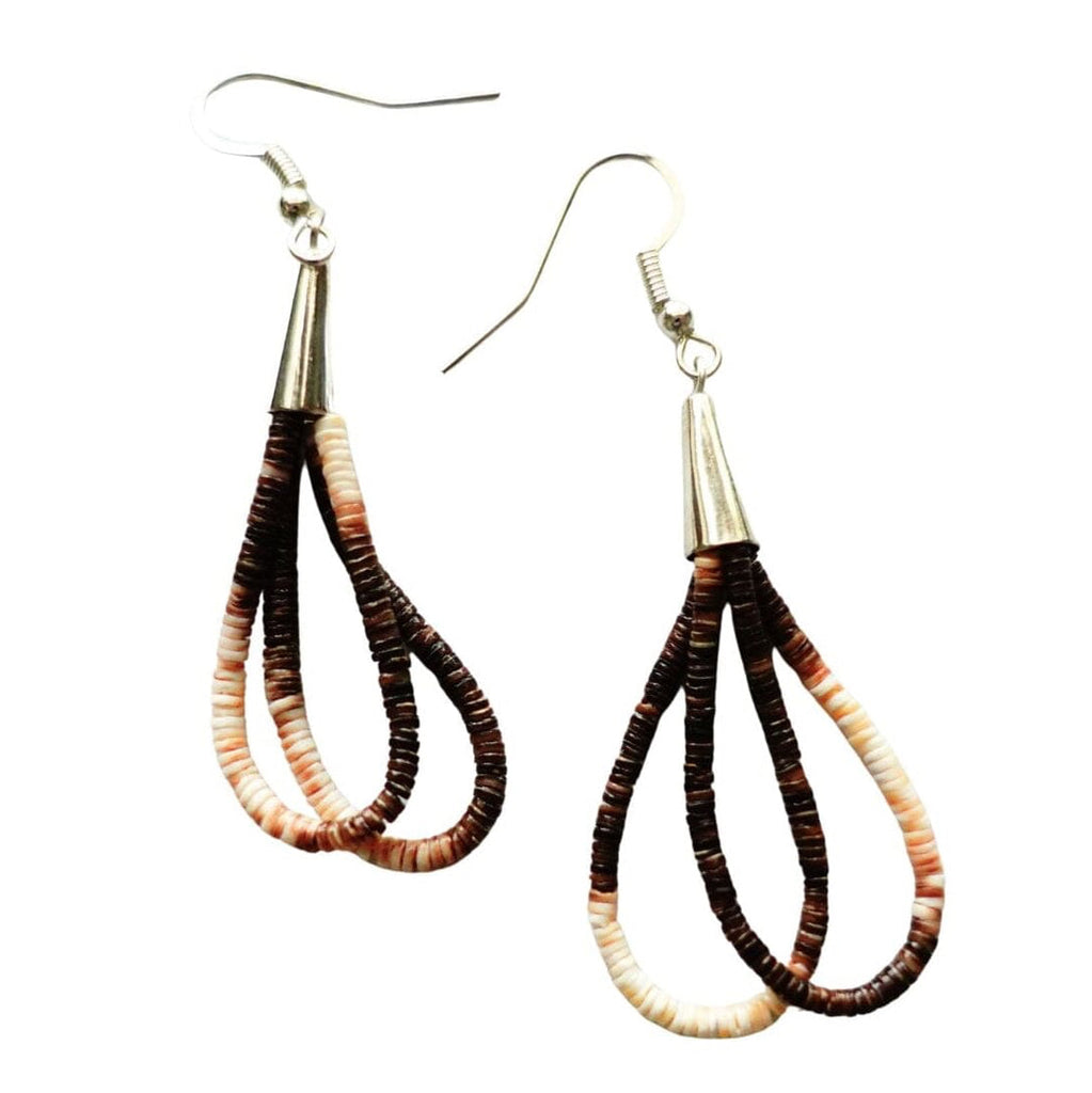Kewa Heishi Shell Drop Earrings in Sterling Silver by Romona Bird