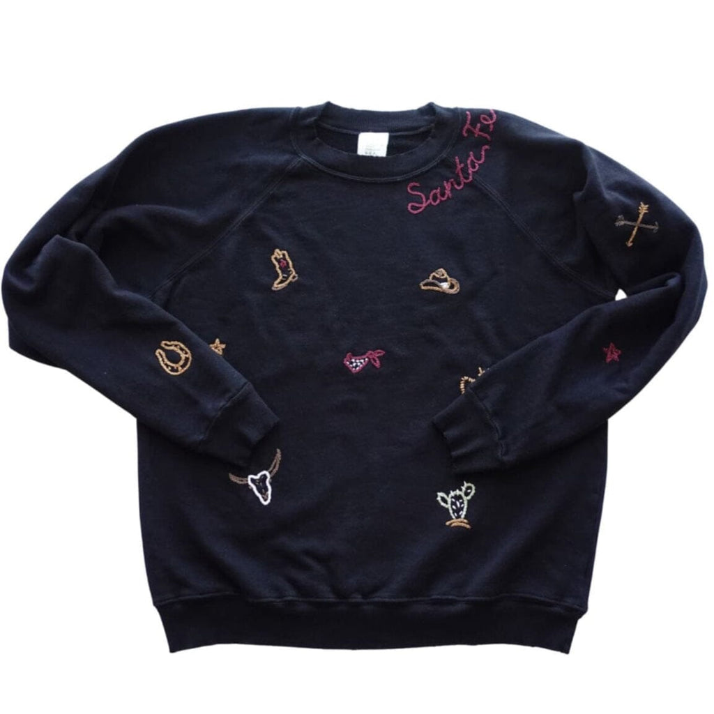 ◇PRENDA◇ BEADED APPLIQUE SWEATSHIRT NAVY Giddy Up All Over Chainstitch Sweatshirt – Black Diamond Curio