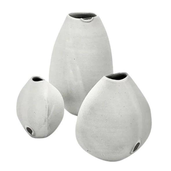 Ceramic Clay Bud Vase Trio Set