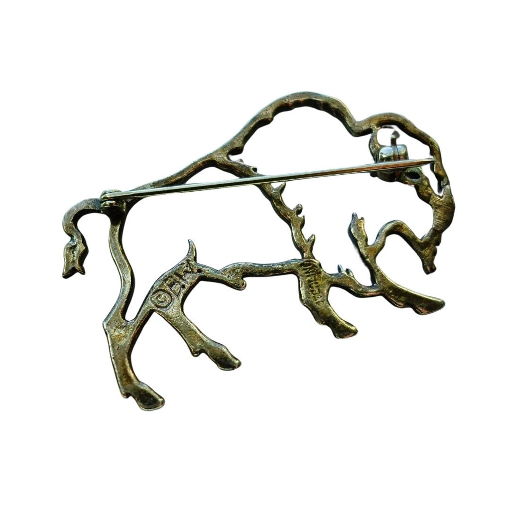 Vintage Cut-Out Buffalo Pin by Belinda Woody