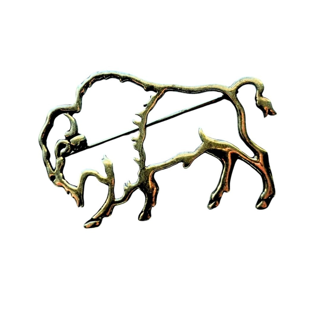 Vintage Cut-Out Buffalo Pin by Belinda Woody
