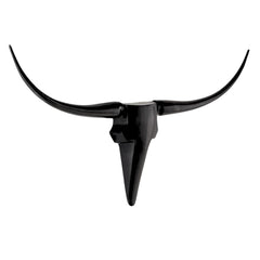 Longhorns Skull Metal Bust Art Black Diamond Curio Bronze 