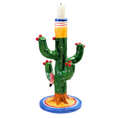 Colorful Cactus Ceramic Candelabra