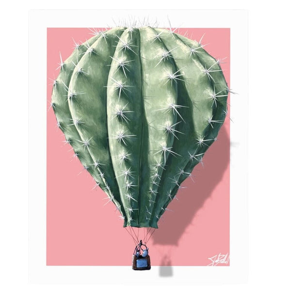 Cactus Hot Air Balloon Print