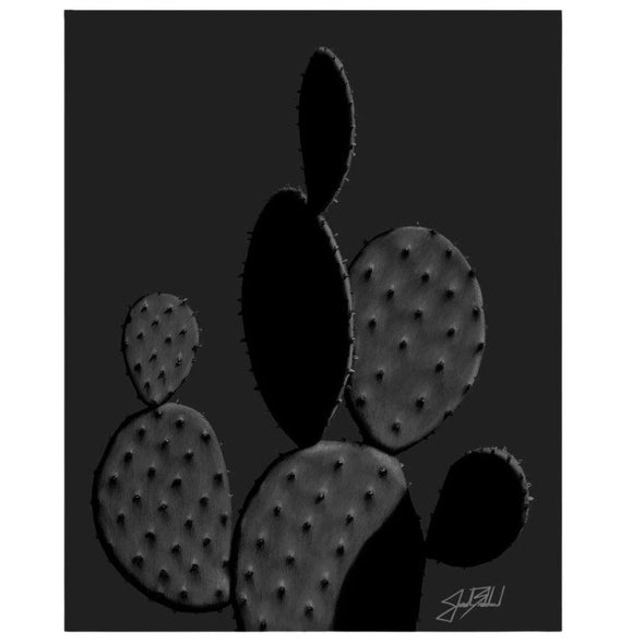 Charcoal Cactus Print Prickly Pear