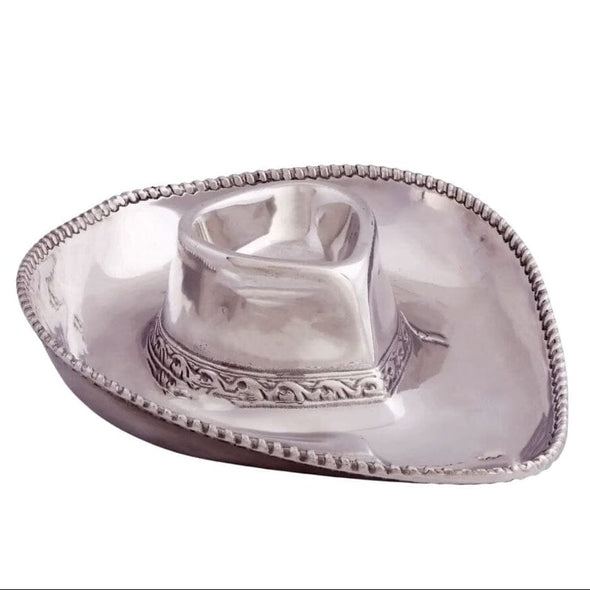 Cowboy Hat Chip and Dip Bowl Aluminum