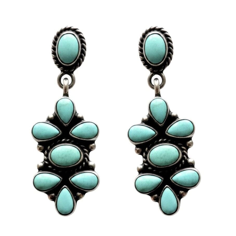 Green Turquoise Dangle Earrings