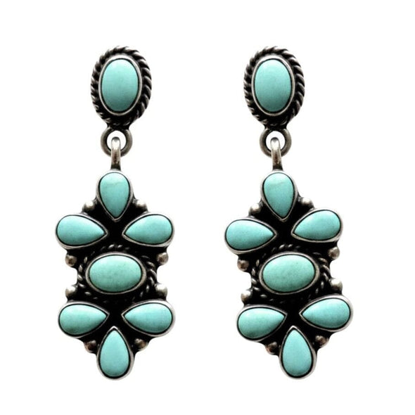 Green Turquoise Dangle Earrings