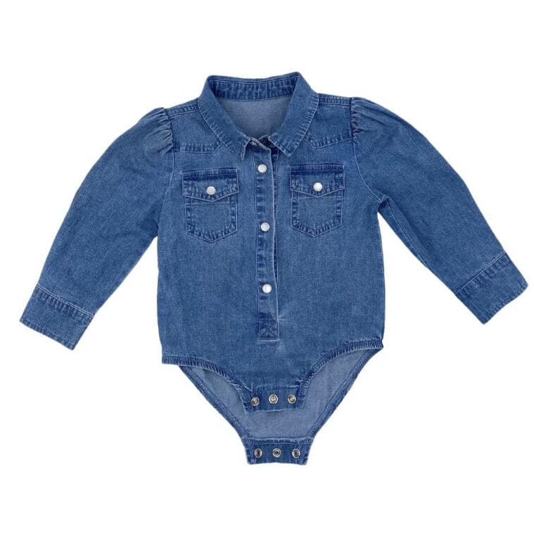 Denim Snap Button Baby One Piece