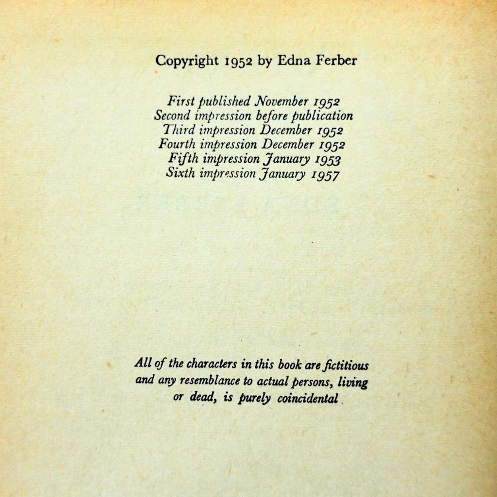 Edna Ferber's GIANT Vintage Hardcover Book Copyright and Printing details