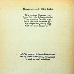 Edna Ferber's GIANT Vintage Hardcover Book Copyright and Printing details