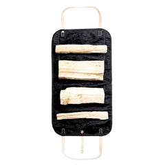 Denim Firewood Carrier with Leather Straps