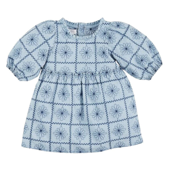 Girls Embroidered Denim Dress