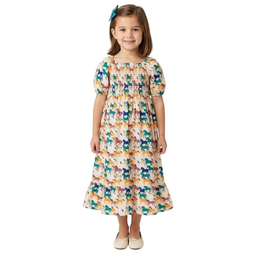 Girls Smocked Pony Dress