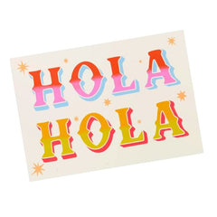 HOLA Postcard on White Background