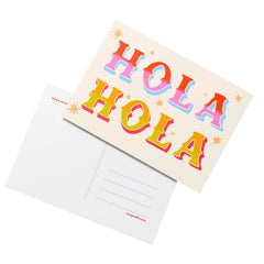HOLA Postcard on White Background