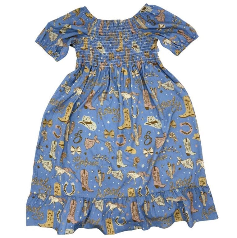 Girls Smocked Yee Haw Dress