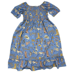 Girls Smocked Yee Haw Dress