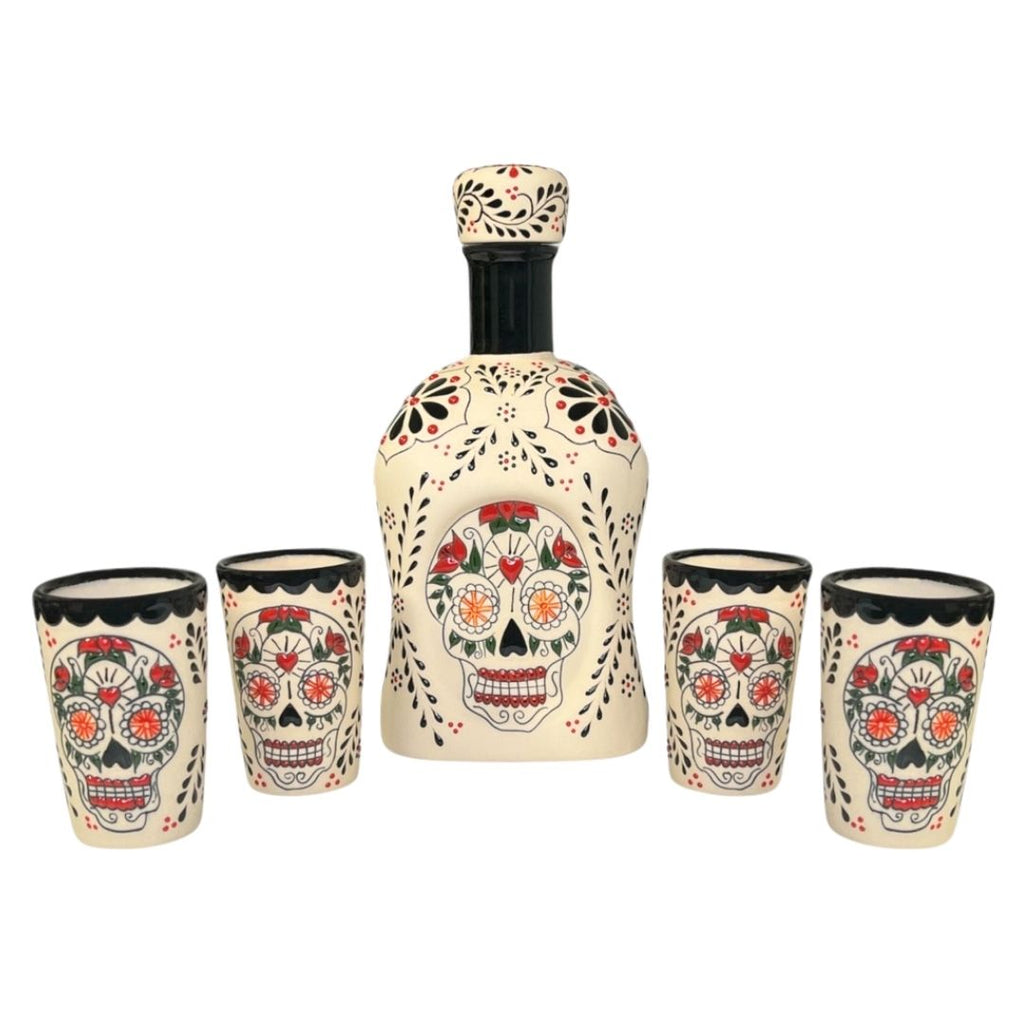 La Catrina Tequila Decanter Set Día de los Muertos