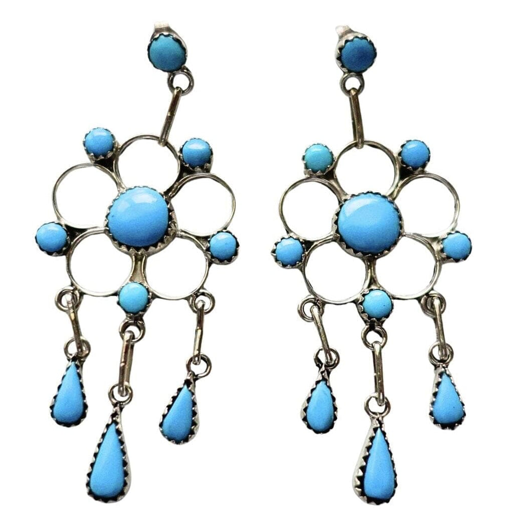 Turquoise Chandelier Dangle Earrings By Bryant Othole