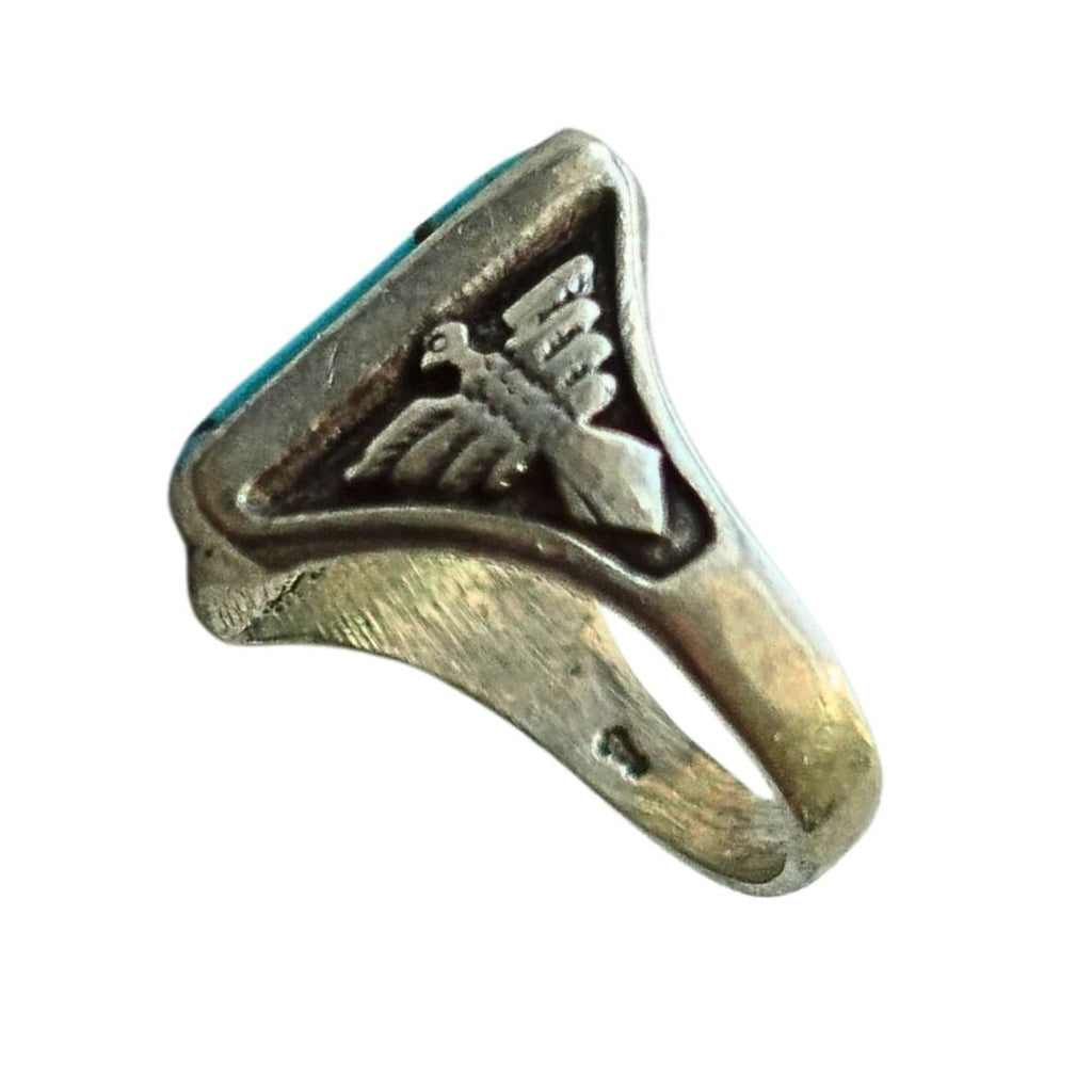 Vintage Maisel's Turquoise Ring with Kachina Hallmark