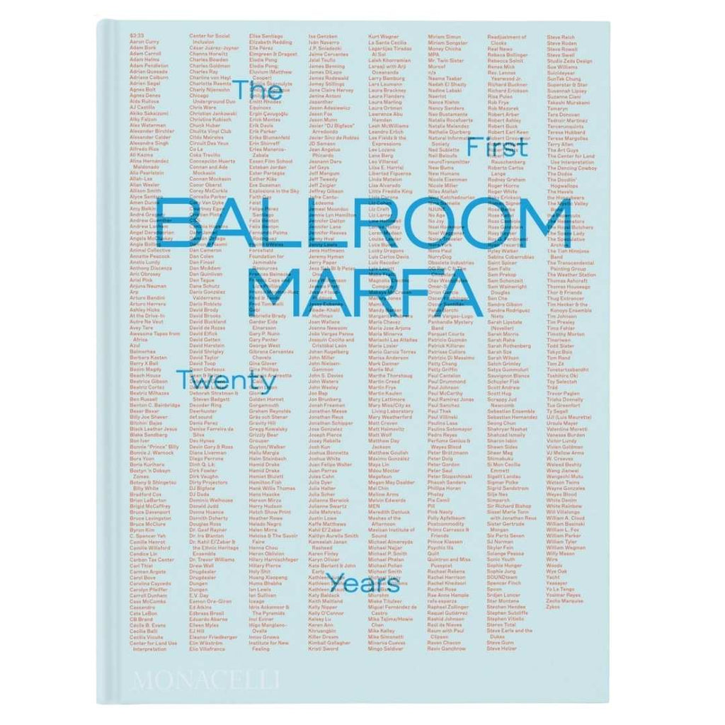 Marfa Ballroom Retrospective Book of 25 Years on white background