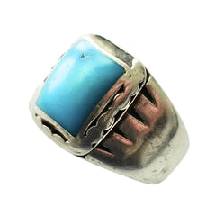 Mens Vintage Blue Turquoise Ring