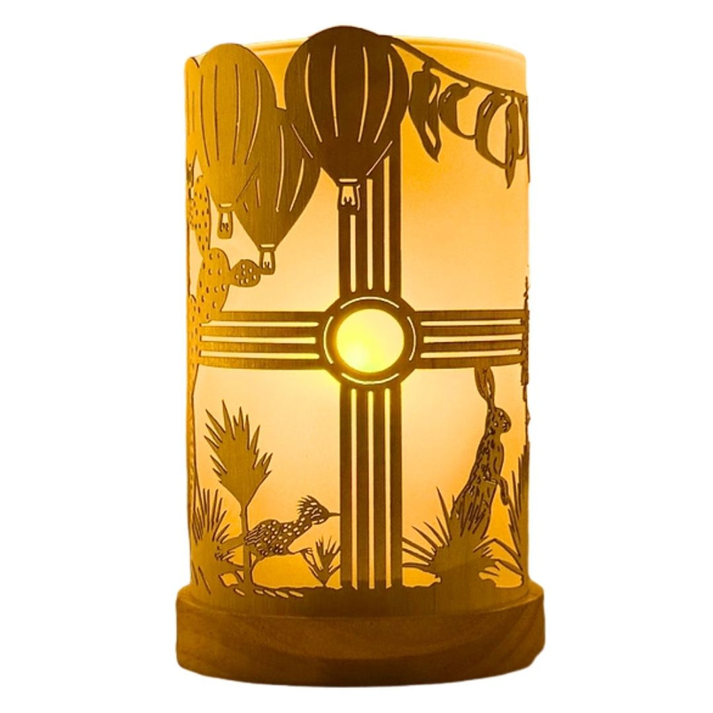 Wood Craft Lantern of New Mexico Symbols