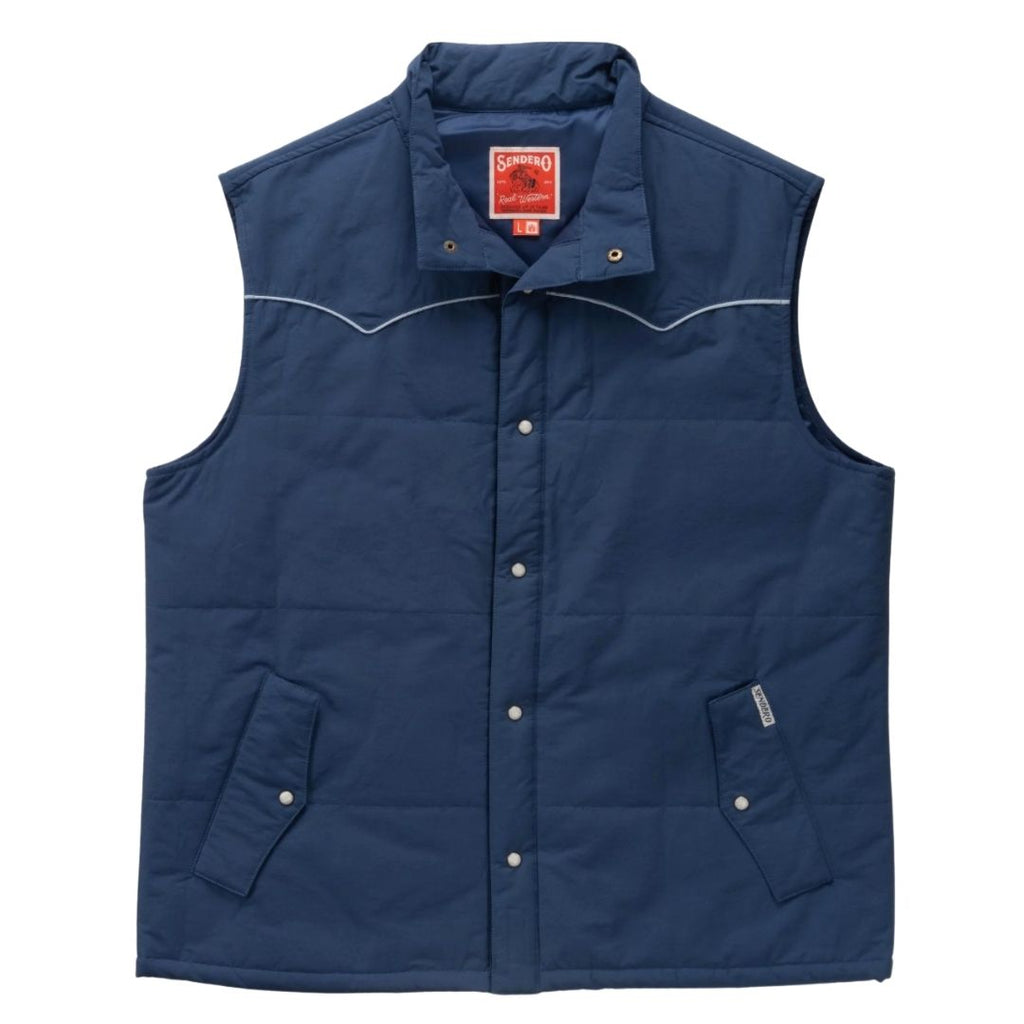 Mens Western Navy Blue Puffer Vest