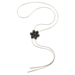 Black Onyx Flower Bolo Tie