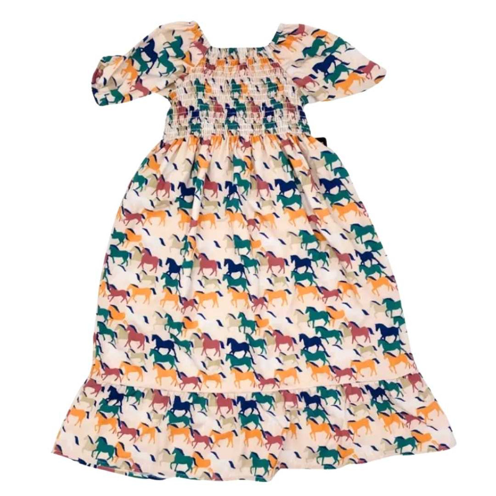 Girls Smocked Pony Dress
