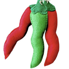 Red or Green Chile Felt Ornament