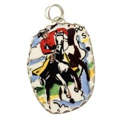 Vintage Cowboy Pottery Shard Pendant