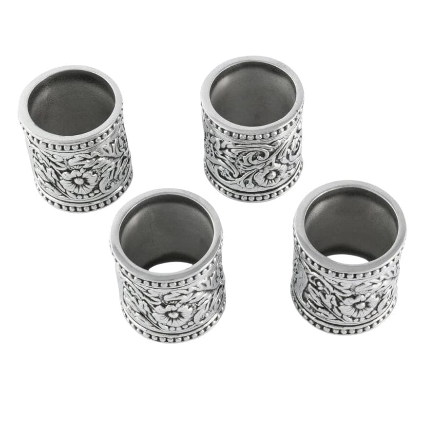 Silver Concha Napkin Rings | Set of 4