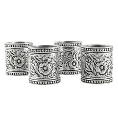 Silver Concha Napkin Rings | Set of 4