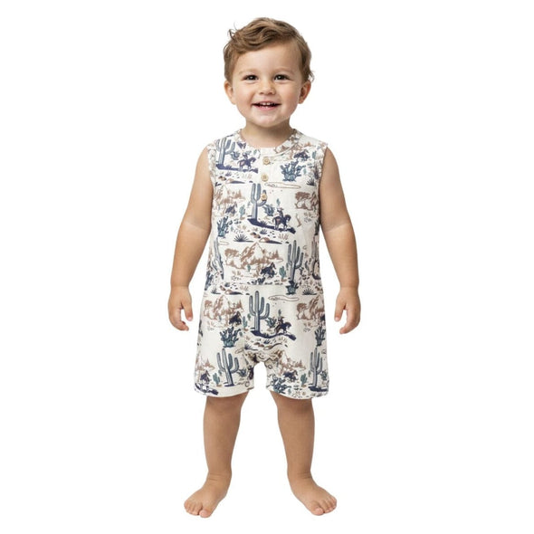 Desert Cowboy Romper on Toddler Boy