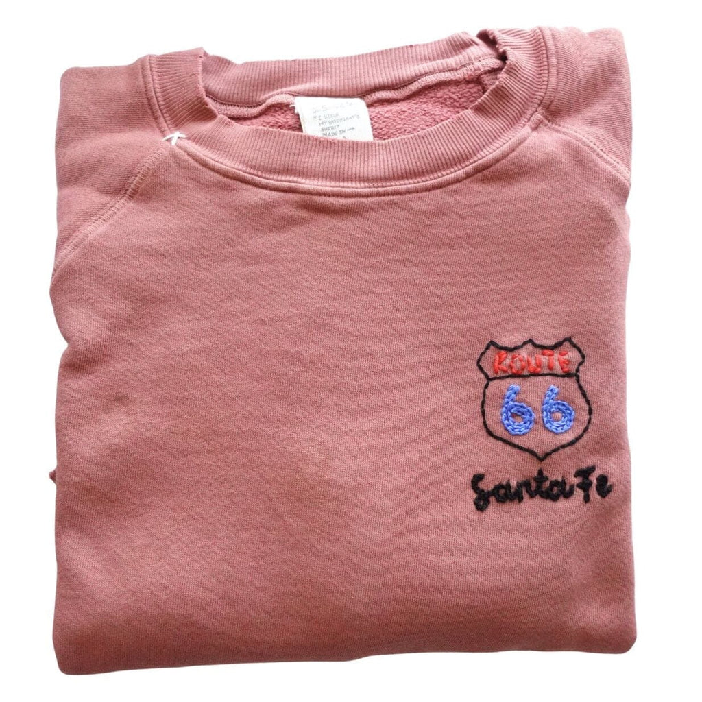 Custom Route 66 Santa Fe Chainstitch Sweatshirt Dusty Blush