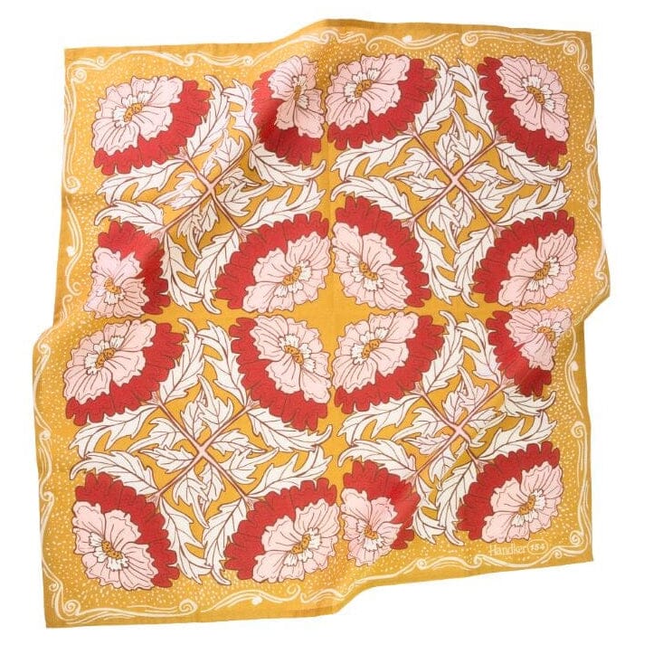 Screen Printed Bandana with Bright Floral Pattern