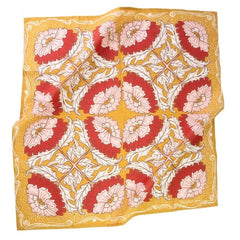 Screen Printed Bandana with Bright Floral Pattern