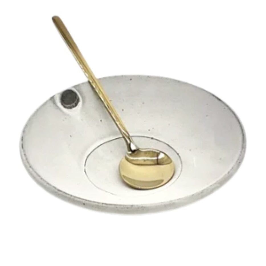 Ceramic Clay Salt Dish & Spoon